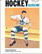 Hockey Blue line april 1958 frank mahovlich Toronto Maple Leafs ex bha