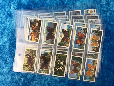 Brooke Bond Tea British Butterflies Full Set of 50 Tea Cards 1963 Blue Back +