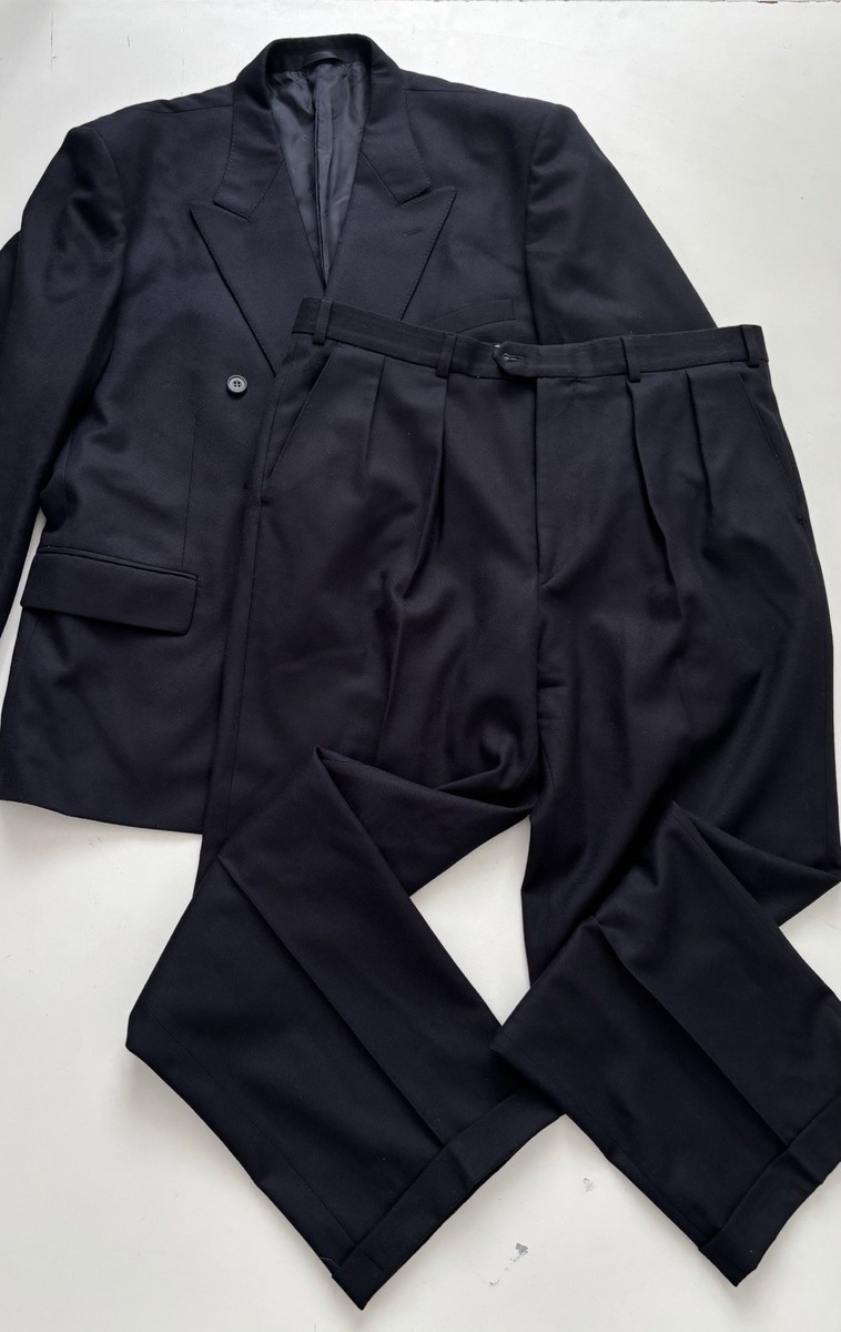 Christian Dior Monsieur Navy Double Breasted Wool Suit Mens