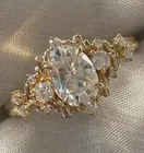 3 CT Oval Cut Vintage Inspired Engagement Ring 14K Yellow Gold Plated For Women