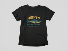 Quint  s Shark Fishing Vintage Tee  Retro Amity Island 1975 Shark Graphic T-Shir