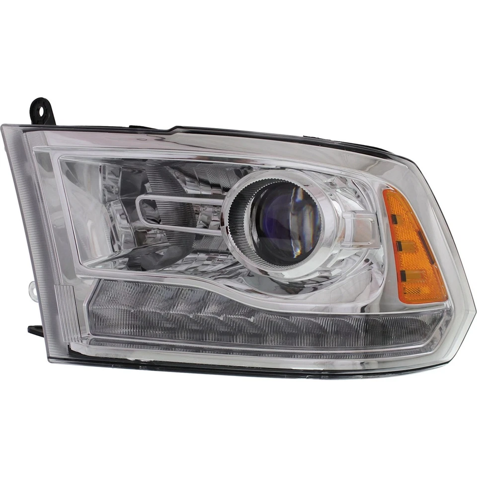 Headlight Set LH RH For 13-15 Ram 1500 2500 3500 Projector Type Chrome with Bulb — 第 2/4 张图片