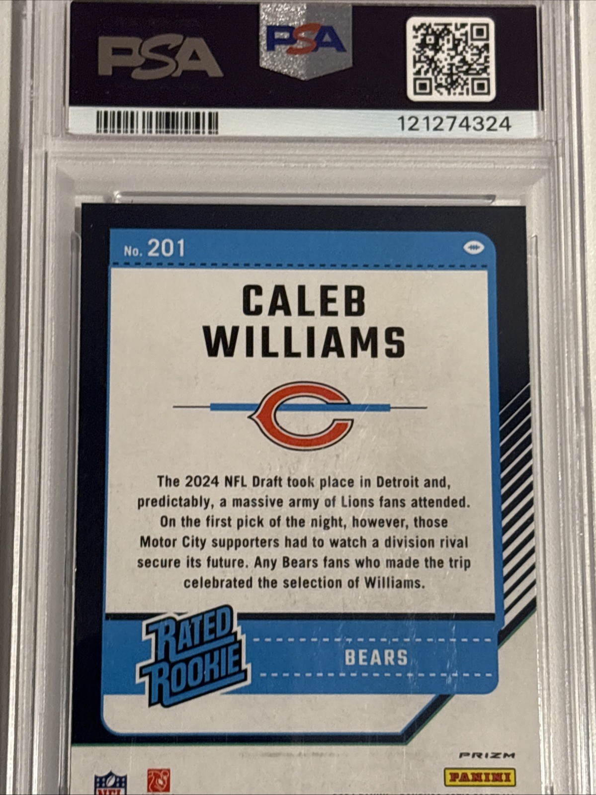 2024 PANINI DONRUSS OPTIC #201 CALEB WILLIAMS HOLO - PSA 10  view 5