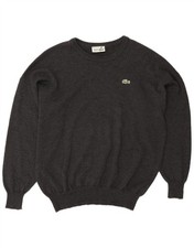 Lacoste Mens Crew Neck Jumper Sweater Size 8 3XL Grey Wool DJ05