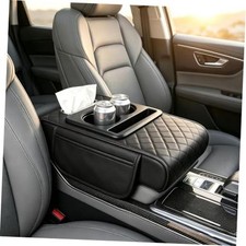 Armrest Cover for Car, 5-in-1 Center Console Cover with Cup Holder 1 PC Black