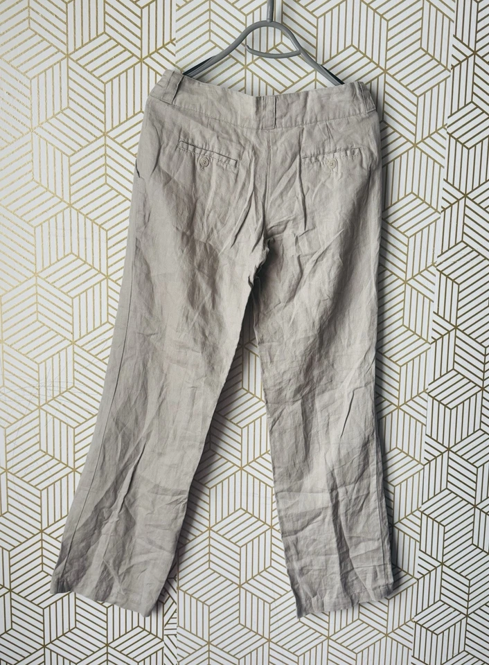 Calça Kenar 100% linho perna reta caimento solto tamanho pequeno - Imagem 2 de 4