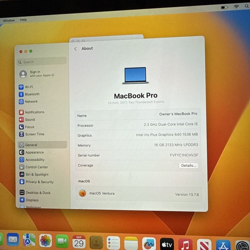 Macbook Pro 13" 2017 i5 @ 2,3 GHz 16 GB RAM 128 GB SSD MacOS Ventura - Foto 3 di 8