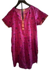Fabindia BOHO Floral Kurta Traditional Indian Tunic-shirt Natural Fabic Size S