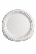 Bagasse Paper Round Plates  9" Biodegradable Disposable Plates 50 pcs 225x20mm