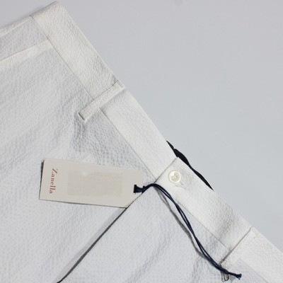 Zanella NWD Seersucker Chinos / Casual Pants Size 35 US Noah White Cotton Blend