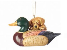 Kurt Adler Yellow Labrador with Duck Decoy Christmas Ornament D2995