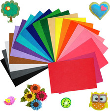 20 Pcs Felt Fabric Sheet 8" x 12" Assorted Color Felt Fabric Sheets for Crafts D