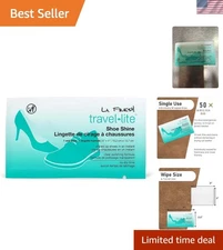 Instant Shine with 50 Individually Wrapped Streak-Free Shoe Wipes for Leather