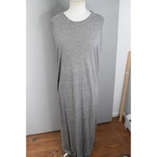 THE GREAT Tank Dress Gray Sleeveless Crew Neck Maxi Dress Size 2 Medium