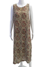 Reformation Women Maxi Tank Dress Beige Paisley Sleeveless Size XS