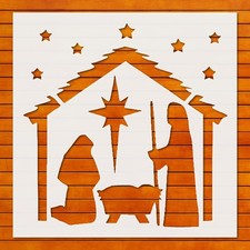 Reusable Christmas Manger Stencil Template for DIY Airbrush  Wall Art - Sten  