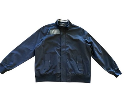 St. Johns Bay Men's XXL Windproof Jacket Full Zip Signature Nautical Navy Blue