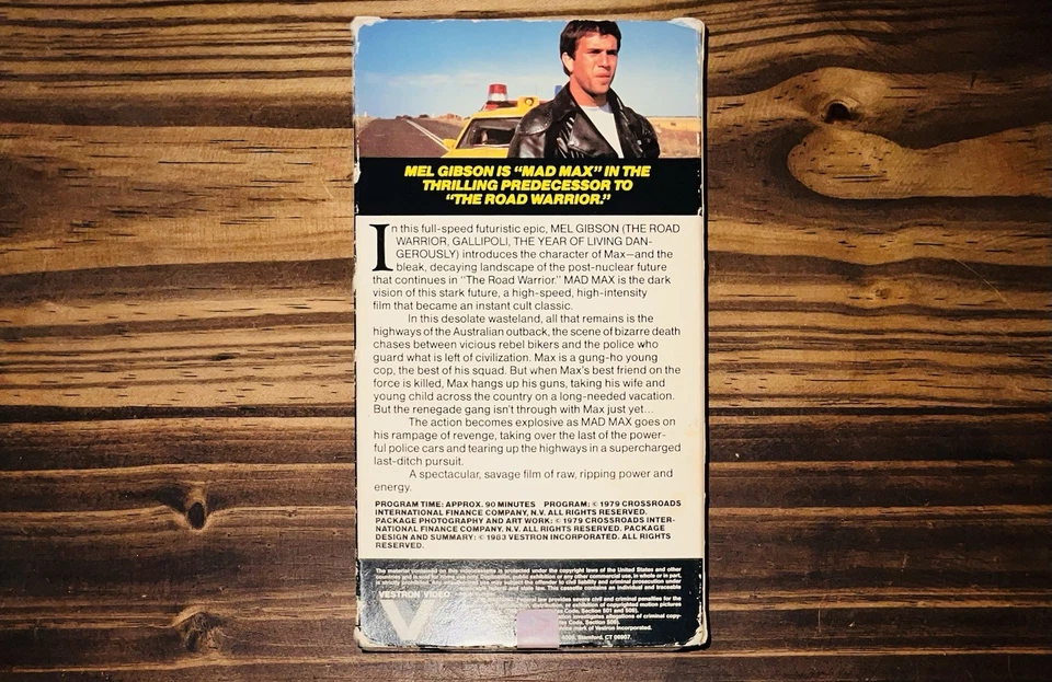 MAD MAX 1983 Vestron VHS Release Mel Gibson George Miller - Image 4 of 4