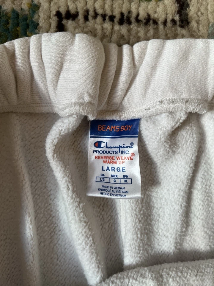 Pantalones deportivos Champion X Beams para niño blancos grandes de algodón pierna ancha blancos Foto 4 de 4