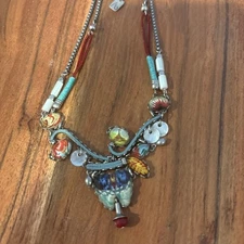 Ayala Bar Collar Style Beaded Blue maroon Necklace