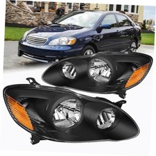 2PCS Headlights Assembly Set For 2003 2004 2005 2006 2007 2008 Toyota Corolla