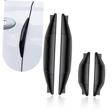 Car Front Rear Door Anti-Collision Strips, 5.79" / 3.15" Self 4 PCS Black