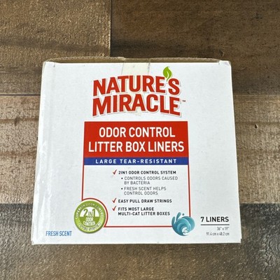 Nature's Miracle Litter Box Liners Odor Control Cat Fresh Scent Large 7 Ct