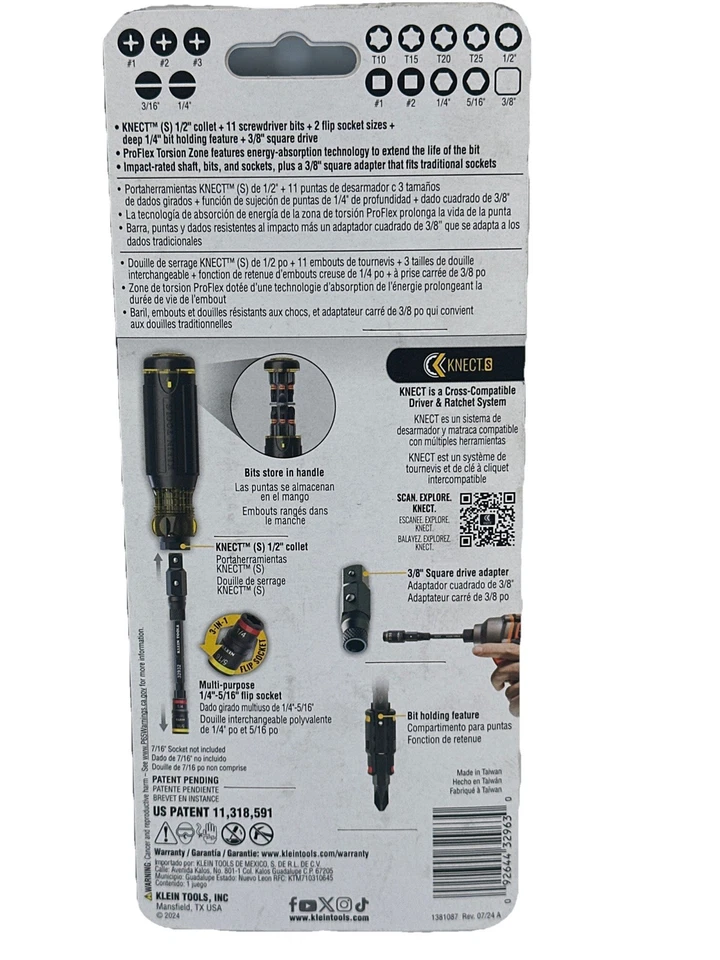 Klein Tools 32516HD 16-in-1 Impact Hybrid Magnetic Screwdriver/Nut Driver - Image 3 of 4