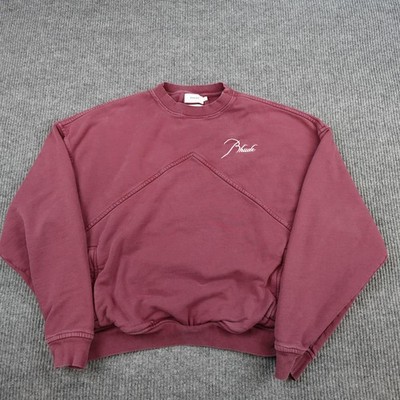 Rhude Sweatshirt Mens Small Red Fleece Crewneck Pullover Oversized Back Logo