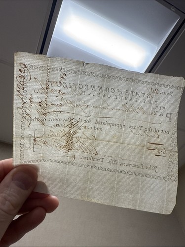 1785 Connecticut Pay Table Office Colonial Currency Note Bill from Estate Sale - Picture 4 of 4