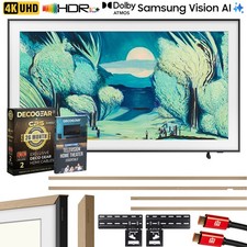 Samsung 55" The Frame QLED 4K AI Smart TV 2025 w/ Teak Bezel  Protection Bundle