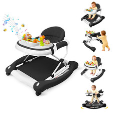 5 in 1 Baby Walker, Music and Lights Walker for Baby Boy Girls 6-12 Months, Fold