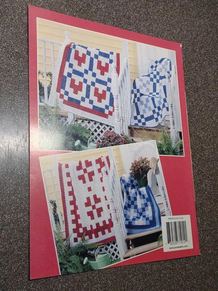 Granny Square Quilt Afghans Martha Brooks Stein Crochet Patterns Country NEW - Image 2 of 3