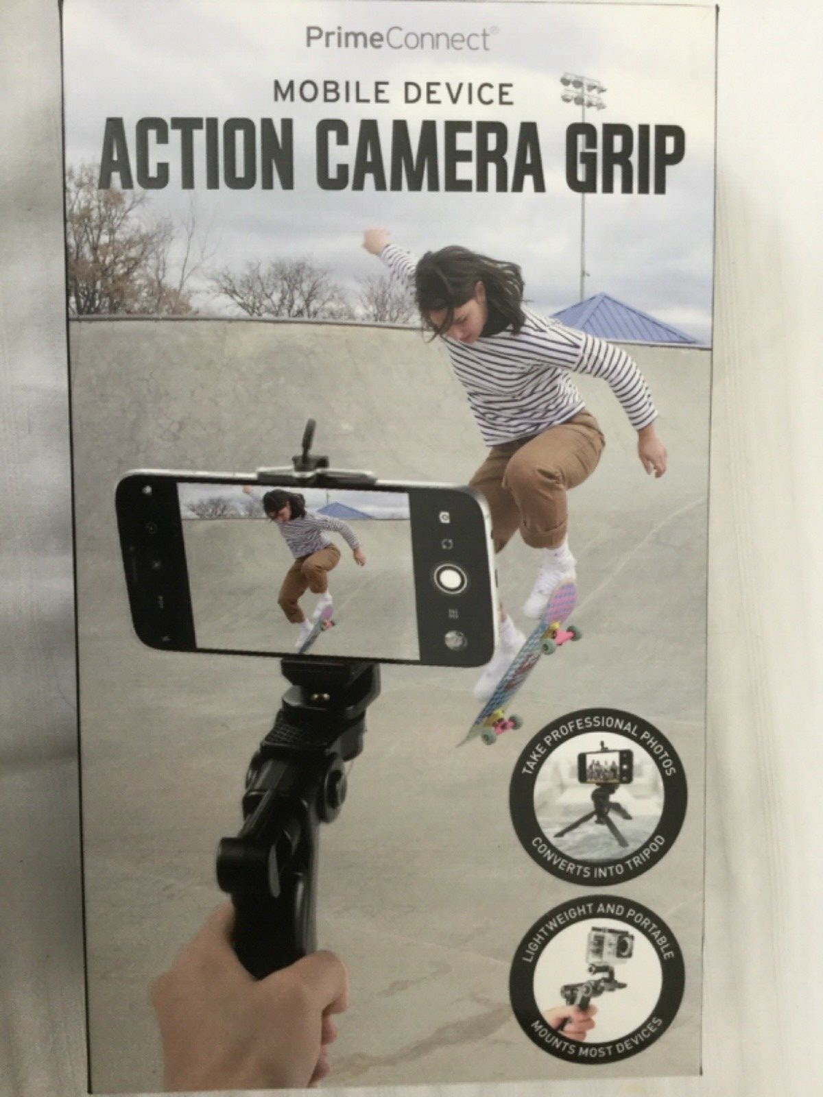 Action Camera Grip, for mobile Device, Converts to Tripod-image