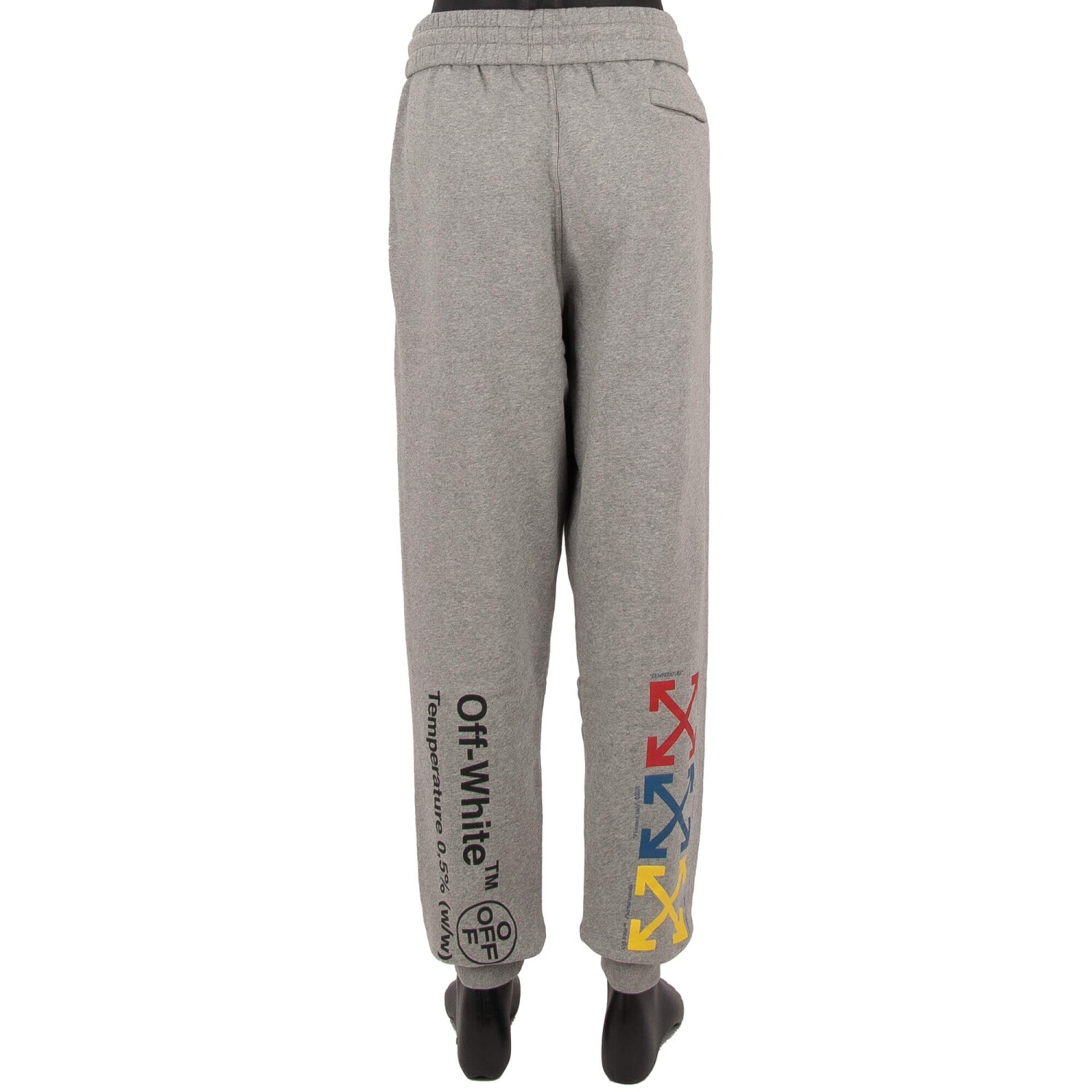 OFF-WHITE Virgil Abloh Sweatpants Jogger Pants Syringe Logo Prints Zip Gray XL