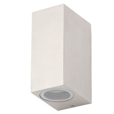 Image of Litecraft Wall Light Up & Down Square Modern GU10 Fitting - Aluminium Clearance
