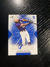2021 CHANDLER POLLARD LEAF PERFECT GAME AUTO BLUE PARALLEL ROOKIE /15  RANGERS