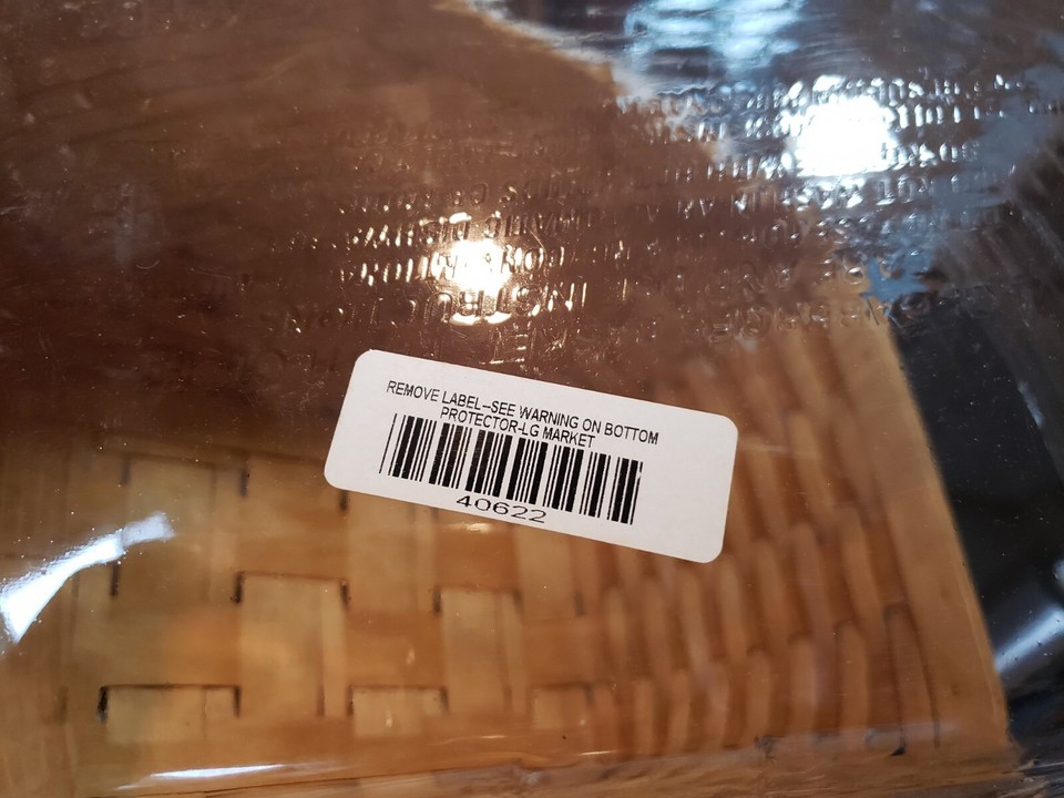 LONGABERGER LARGE MARKET BASKET, PROTECTOR, 2004 Warm Brown Great Used