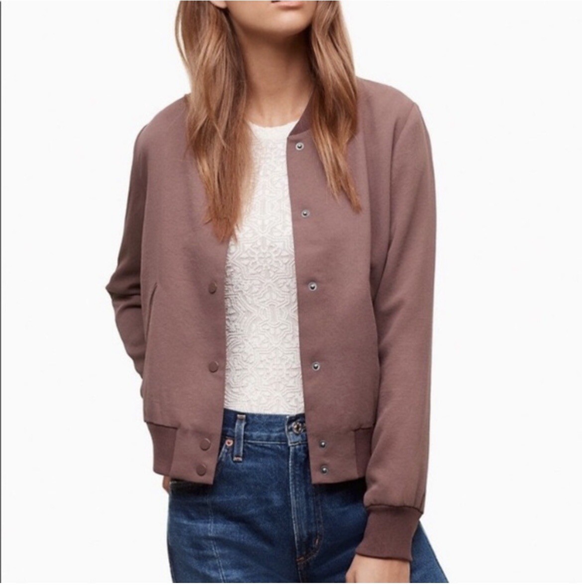 Aritzia Wilfred Jacket Womens Bomber Poussin Large Ro… Gem
