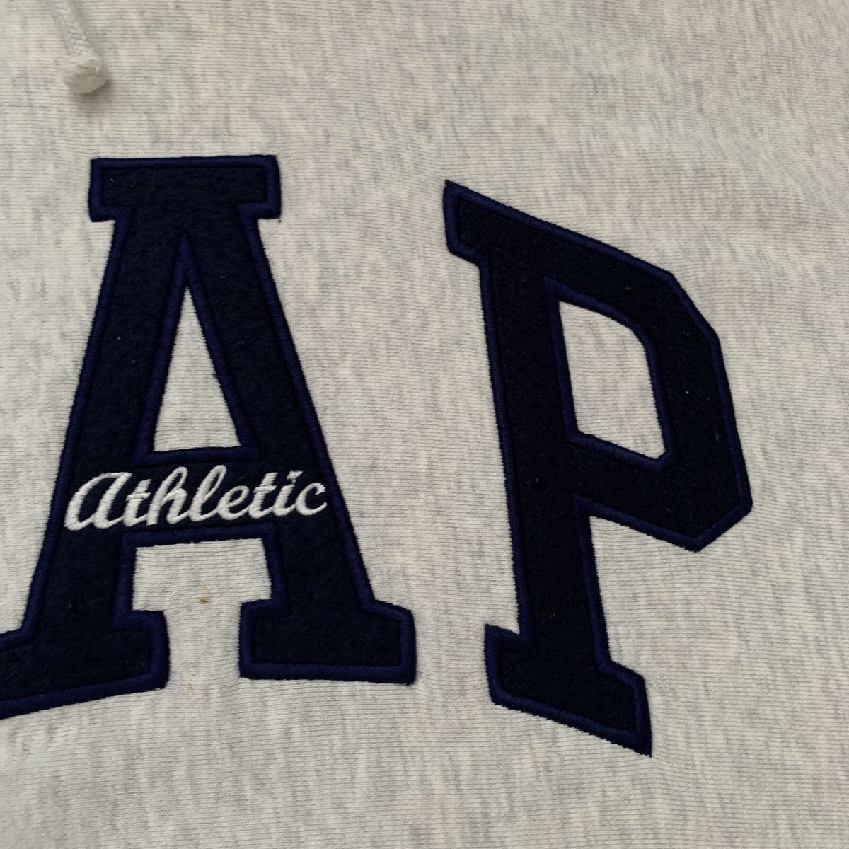 Vintage 90s GAP Reverse Weave Hoodie Size XL USA Gray Logo 