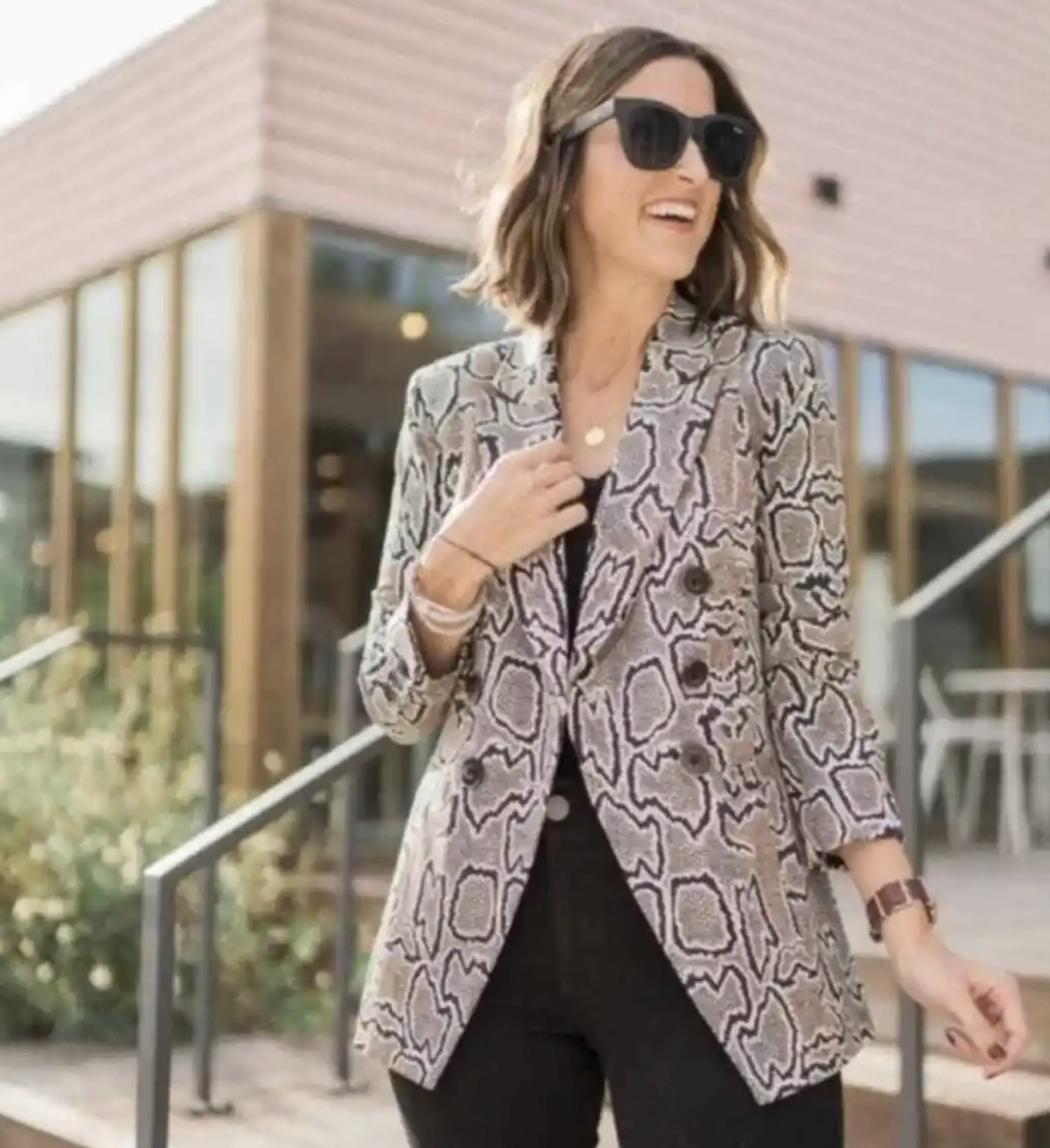 CAbi Womens Python Blazer Double Breasted Snakesk… - image 2