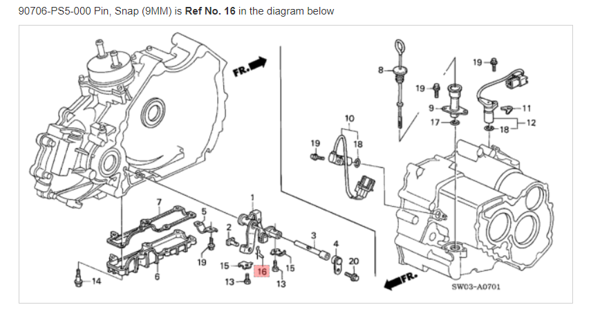 caoページ HONDA ACURA GENUINE OEM NSX Pin, Snap (9MM) AT Oil Level