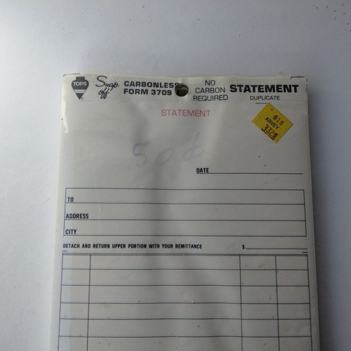 Topps Snap Off Carbonless Form 3709 Statement Duplicate - Picture 4 of 6