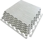 Large Grey Wooden Foam Mat Garage Exercise Yoga Gym Gymnastic Fitness Floor Tile