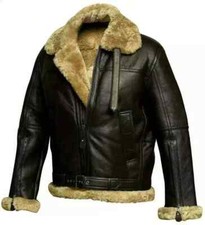 Giacca Bomber da Volo B3 Aviator in Vera Pelle di Pecora Marrone