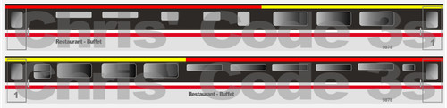 Kleber Vinyl Coach Aufkleber N Stärke Graham Farish - MK3 Intercity Restaurant 9878 | Zustand: New
