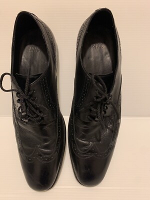 Hugo Boss Wingtip Derby Dress Black Leather Brogue Shoes 
