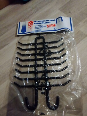 Krawatten- / Gürtelhalter mit 16 Halterungen, Schwarz, Metall, Lidl, OVP