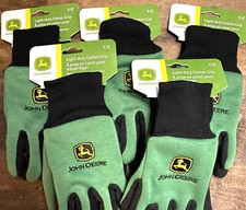 NWT John Deere Light-Duty Cotton Grip Gloves - Youth -Lot of 5 -Ships Same Day 