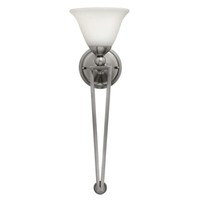 Wandlampe Leuchte Glas Stahl Nickel H 66 Cm Flurleuchte 1 Flammig